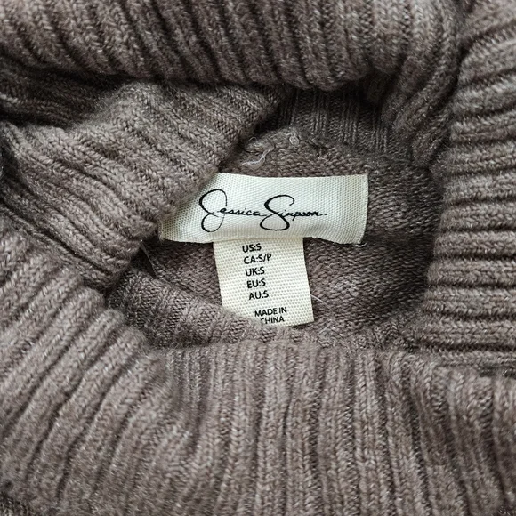 Jessica Simpson Turtle Neck Knit Sweater in Brown Women’s Size S - Picture 4 of 5